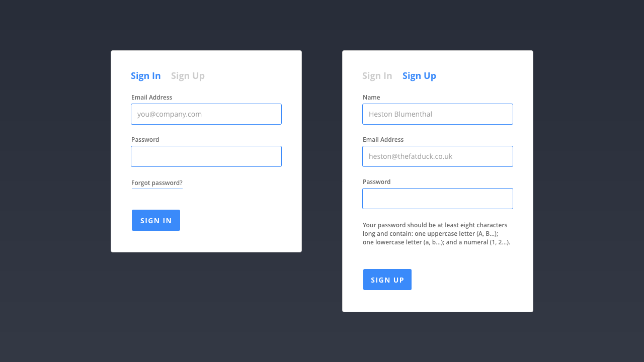 Sign-Up / Sign-In Forms